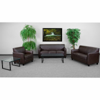 Flash Furniture HERCULES Diplomat Series Reception Set in Brown [BT-827-SET-BN-GG]